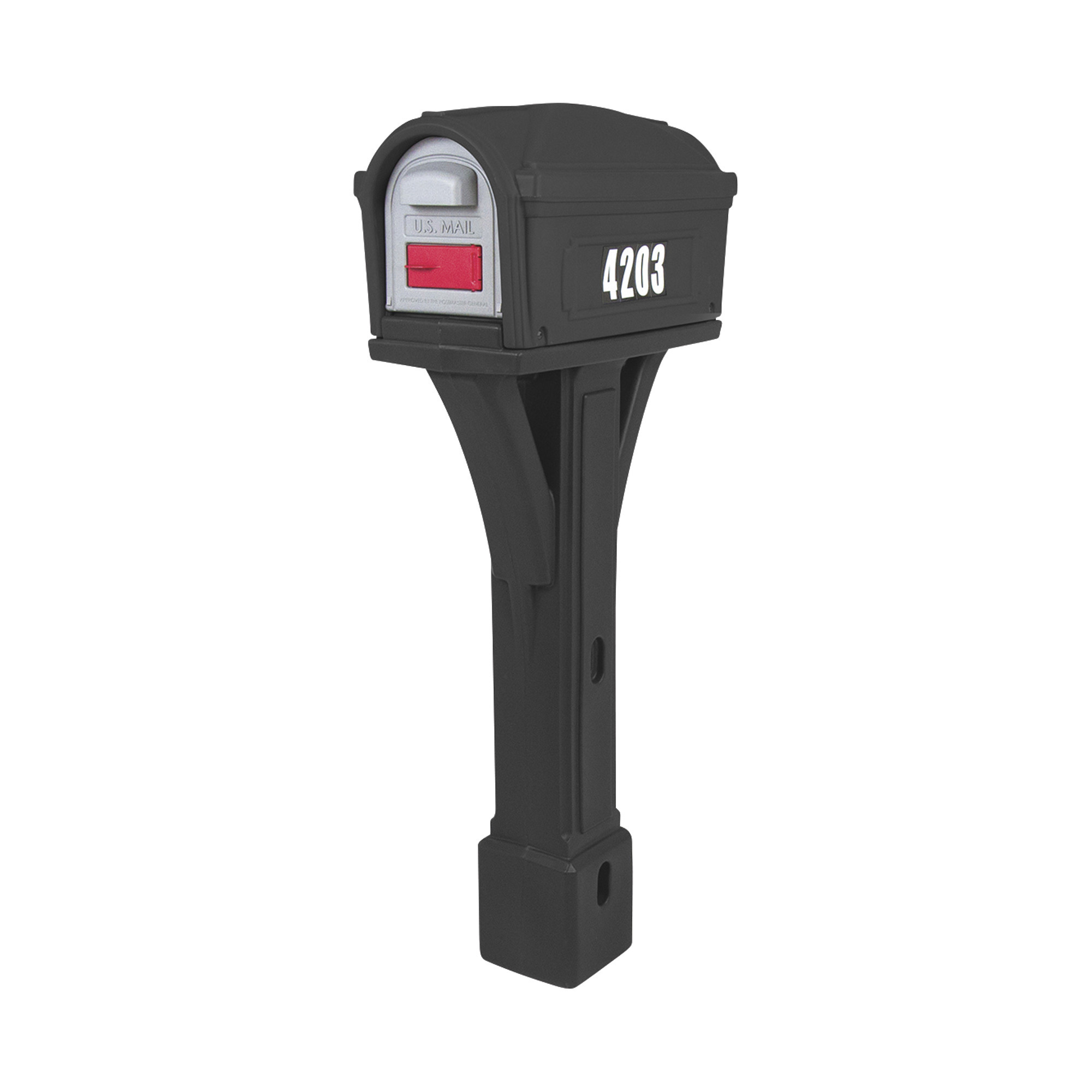 Simplay3 Classic Residential Mailbox - Black, Front and Rear Access Doors, Heavy-Duty Magnetic Closures, Model# 416070-04